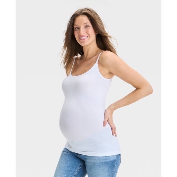 Ingrid & Isabel Maternity Other - Belly Support Seamless Maternity Camisole - Isabel Maternity S / M White